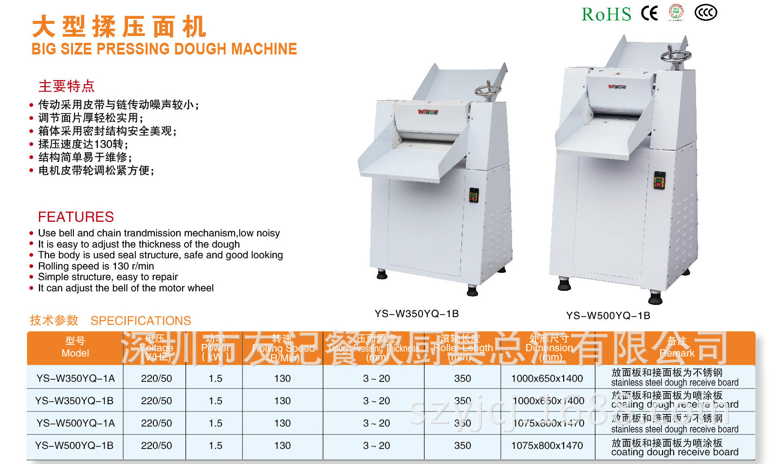 友記廚具大型商用高速揉壓面機立式面條機 臥式面條機 臺式面條機