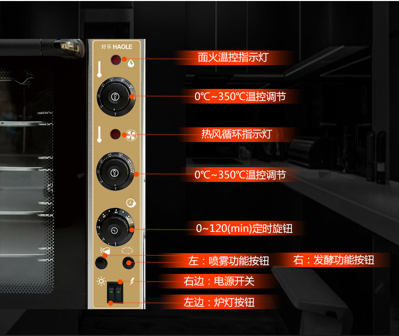好樂熱風循環烤箱商用熱風循環爐烘蛋撻披薩烤箱 比薩電烤箱HL01C