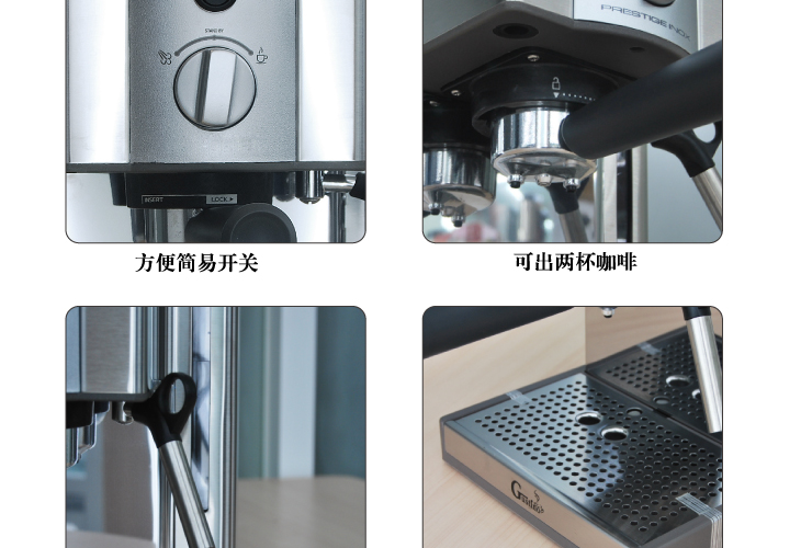 Gustino意式進口泵 半自動高壓不銹鋼濃縮咖啡機家用商用豪華正品