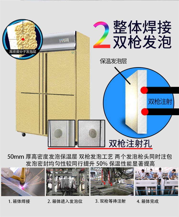 冰柜 商用 立式冷柜 四門保鮮柜 冷柜生產(chǎn)廠家 冷藏冷凍雙溫柜