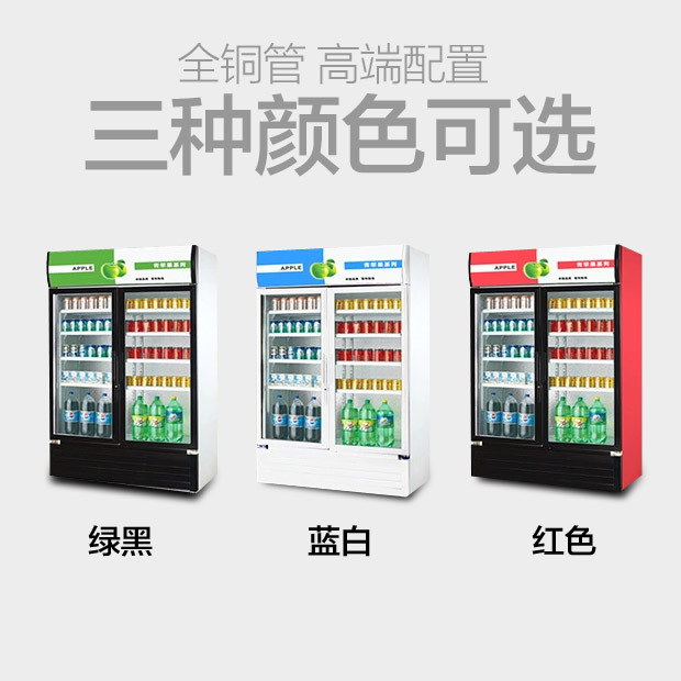 樂創(chuàng)展示柜冷藏立式冰柜 商用冰箱飲料飲品保鮮柜 雙門冷藏展示柜