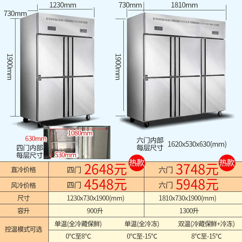 lecon/樂(lè)創(chuàng) LC-SMBG01 商用冰柜立式四六門冷柜冷藏冷凍保鮮 廠家