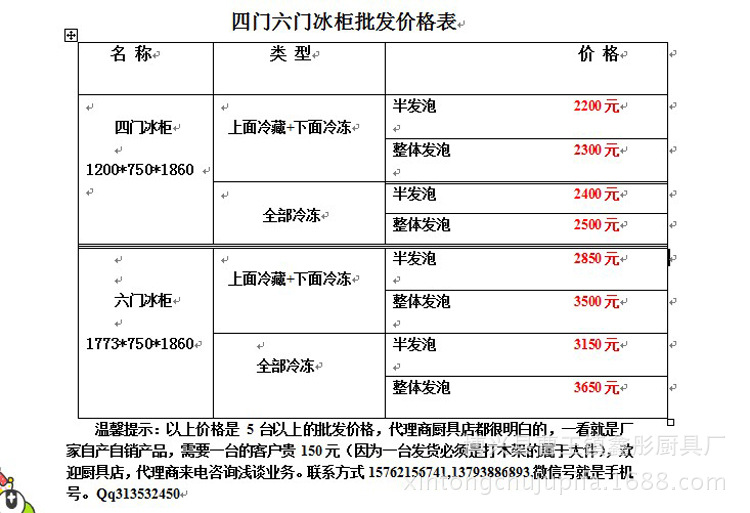 六門雙單溫冷凍冷藏立式側開冰箱冷柜冰柜飯店廚房商用