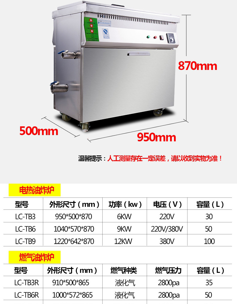 樂創(chuàng)商用油炸鍋單缸油水分離大容量油條炸雞電炸爐電炸機煤氣炸鍋