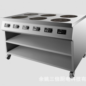 廠家熱銷(xiāo)酒店廚房設(shè)備3.5KW六頭煲仔電磁爐