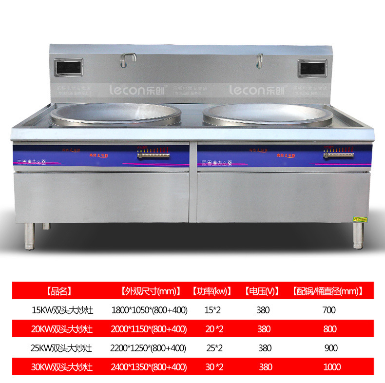 樂創(chuàng)商用電磁爐15kw20kw凹面大功率電磁爐灶30KW食堂電炒大鍋灶