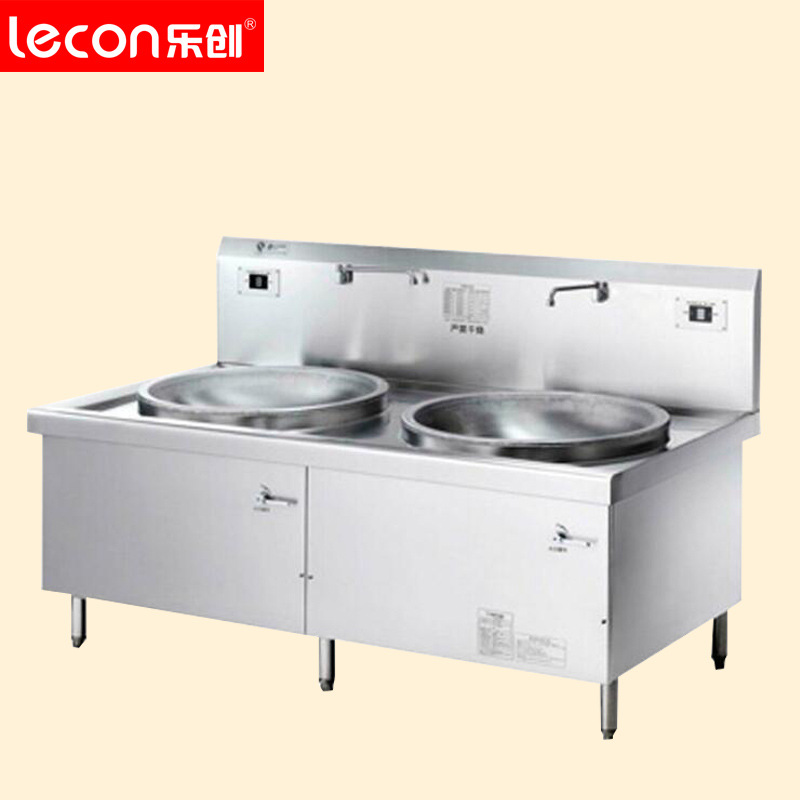 Lecon/樂創(chuàng)雙頭雙尾小炒灶電磁爐灶大功率商用電磁爐2X12KW炒爐