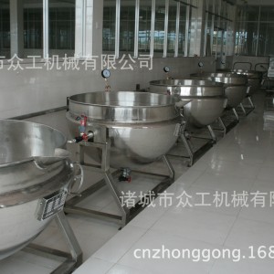 供應(yīng)300L熬湯鍋 可傾式電加熱夾層鍋 牛肉肉制品鹵煮鍋