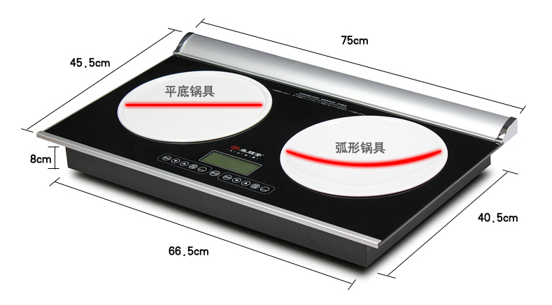 Sunpentown/尚朋堂 YS-IC34H02L雙頭電磁爐嵌入式雙灶 左平右凹爐