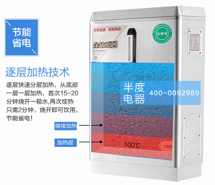 半度電熱開水器佛山廠家直銷6KW普通型不銹鋼商用全自動廚房設備