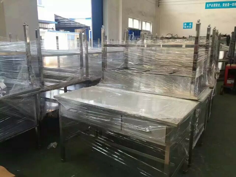 雙層不銹鋼面案工作臺(tái) 工作臺(tái)可定制 工作臺(tái)車間流水線操作臺(tái)